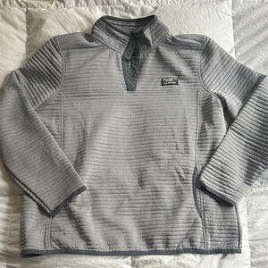 L.L. Bean Gray Quilted Pullover Sweater
